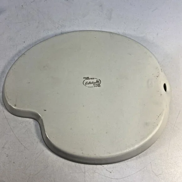 2 Kotobuki Snack Plate Shadow Geisha Tea Cup Eggshell Porcelain Floral Japan 50s